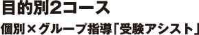 目的別2コース 個別×グループ指導「受験アシスト」